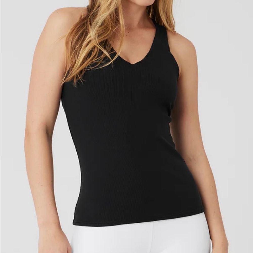 ALO Yoga Black V-Neck Tank Top
